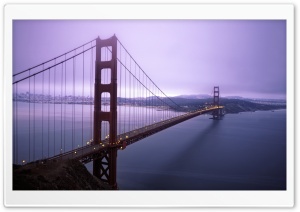Violet Hour And Fog Surround The Golden Gate Ultra HD Wallpaper for 4K UHD Widescreen desktop, tablet & smartphone