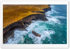 Volcanic Coastline in Grindavikurbaer 4K UHD Wallpaper for Widescreen and UltraWide Desktop, UltraHD TV, Smartphone, Tablet