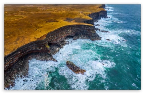 Volcanic Coastline in Grindavikurbaer UltraHD Wallpaper for UHD 16:9 ; HD 16:9 ; UltraWide 21:9 24:10 32:9 32:10 ; Widescreen 16:10 ; Tablet 1:1 ; Mobile 9:16 9:19.5 9:20 9:21 9:22 ; Dual 16:10 16:9 ;