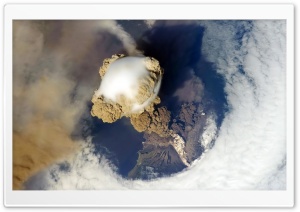 Volcano from Space Ultra HD Wallpaper for 4K UHD Widescreen desktop, tablet & smartphone