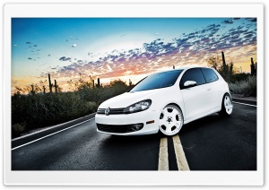 Volkswagen Golf 6 White Ultra HD Wallpaper for 4K UHD Widescreen desktop, tablet & smartphone