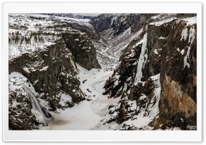 Voringfossen Waterfall, Norway, Winter, Nature 4K UHD Wallpaper for Widescreen and UltraWide Desktop, UltraHD TV, Smartphone, Tablet