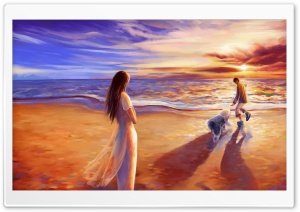 Walk On The Beach Ultra HD Wallpaper for 4K UHD Widescreen desktop, tablet & smartphone