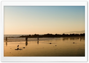 Walk On The Beach Sunset Ultra HD Wallpaper for 4K UHD Widescreen desktop, tablet & smartphone
