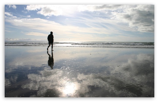 Walking On The Beach UltraHD Wallpaper for HD 16:9 ; Widescreen 16:10 5:3 ; Fullscreen 4:3 5:4 3:2 ; Tablet 1:1 ; Mobile 3:5 3:4 ;