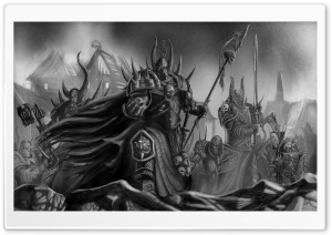 Warhammer 40000 Black and White Art Ultra HD Wallpaper for 4K UHD Widescreen desktop, tablet & smartphone