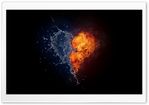 Water And Flames Heart Ultra HD Wallpaper for 4K UHD Widescreen desktop, tablet & smartphone