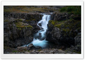Waterfall Eastern Iceland Berufjordur 4K UHD Wallpaper for Widescreen and UltraWide Desktop, UltraHD TV, Smartphone, Tablet