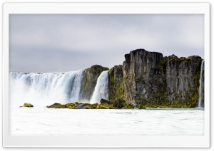 Waterfall Flowing into the Sea Ultra HD Wallpaper for 4K UHD Widescreen Desktop, Lockscreen, Screensaver, TV, Tablet, Smartphone