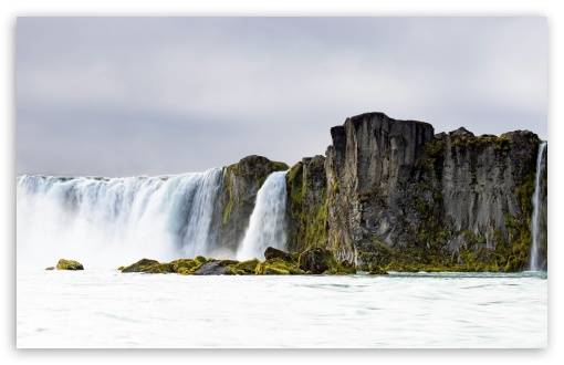 Waterfall Flowing into the Sea UltraHD Wallpaper for UHD 16:9 ; HD 16:9 ; UltraWide 21:9 24:10 32:9 32:10 ; Widescreen 16:10 5:3 ; Fullscreen 4:3 5:4 3:2 ; Tablet 1:1 ; Dual 16:10 5:3 16:9 4:3 5:4 3:2 ;