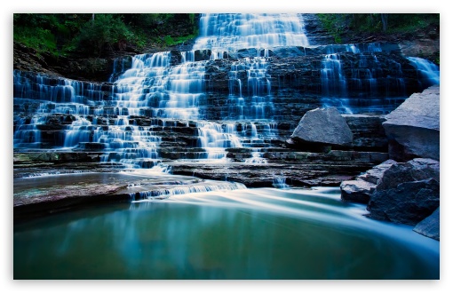 Waterfall Flowing Over Rocks UltraHD Wallpaper for UHD 16:9 ; HD 16:9 ; UltraWide 21:9 24:10 ; Widescreen 16:10 5:3 ; Fullscreen 4:3 5:4 3:2 ; Tablet 1:1 ;