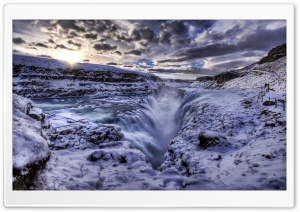 Waterfall Rift, Iceland Ultra HD Wallpaper for 4K UHD Widescreen desktop, tablet & smartphone