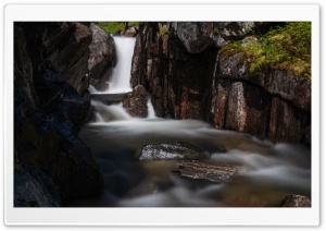 Waterfall Senja Norway Long Exposure 4K UHD Wallpaper for Widescreen and UltraWide Desktop, UltraHD TV, Smartphone, Tablet