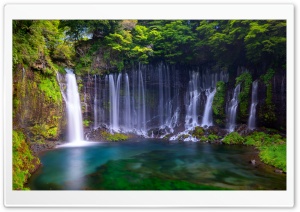 Waterfall, Shiraito Falls, Japan, Travel, Nature, Long Exposure 4K UHD Wallpaper for Widescreen and UltraWide Desktop, UltraHD TV, Smartphone, Tablet