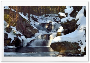 Waterfall Winter Ultra HD Wallpaper for 4K UHD Widescreen desktop, tablet & smartphone