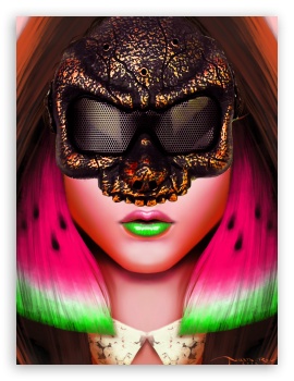 Watermelon Hair Color UltraHD Wallpaper for Mobile 3:4 ;