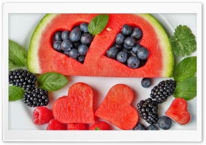 Watermelon Hearts, Berries Fruits Ultra HD Wallpaper for 4K UHD Widescreen desktop, tablet & smartphone
