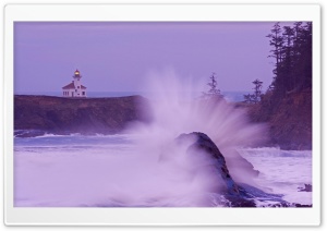 Wave Cape Arago Lighthouse Oregon Coast Ultra HD Wallpaper for 4K UHD Widescreen desktop, tablet & smartphone