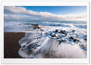 Waves On The Beach Ultra HD Wallpaper for 4K UHD Widescreen Desktop, Lockscreen, Screensaver, TV, Tablet, Smartphone