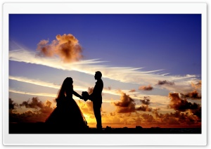 Wedding Tropical Sunrise Silhouette Ultra HD Wallpaper for 4K UHD Widescreen desktop, tablet & smartphone