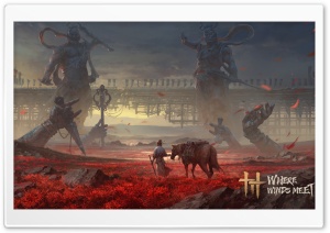 Where Winds Meet Game Concept Art 4K UHD Wallpaper for Widescreen and UltraWide Desktop, UltraHD TV, Smartphone, Tablet