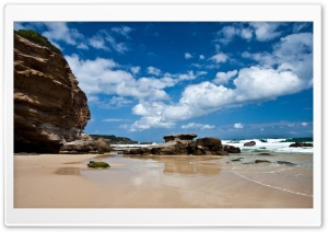 White Clouds Above The Beach Ultra HD Wallpaper for 4K UHD Widescreen Desktop, Lockscreen, Screensaver, TV, Tablet, Smartphone