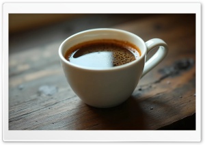 White Cup With Coffee 4K UHD Wallpaper for Widescreen and UltraWide Desktop, UltraHD TV, Smartphone, Tablet