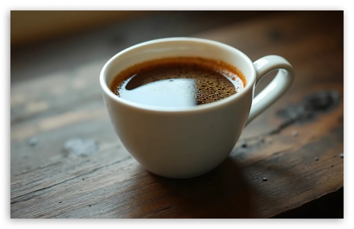 White Cup With Coffee UltraHD Wallpaper for Widescreen 16:10 ;