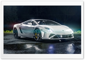 White Lamborghini Gallardo Ultra HD Wallpaper for 4K UHD Widescreen desktop, tablet & smartphone