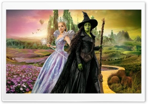 Wicked For Good Movie, Elphaba and Glinda 4K UHD Wallpaper for Widescreen and UltraWide Desktop, UltraHD TV, Smartphone, Tablet