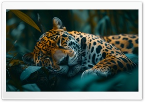 Wild Jaguar Sleeping Ultra HD Wallpaper for 4K UHD Widescreen Desktop, Lockscreen, Screensaver, TV, Tablet, Smartphone