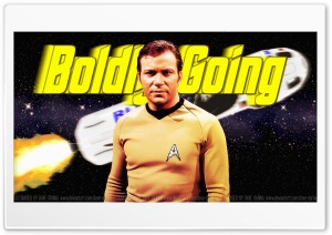 William Shatner Boldly Blue Ing 4K UHD Wallpaper for Widescreen and UltraWide Desktop, UltraHD TV, Smartphone, Tablet