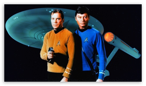 William Shatner Captain Kirk and Doctor McCoy UltraHD Wallpaper for HD 16:9 ;