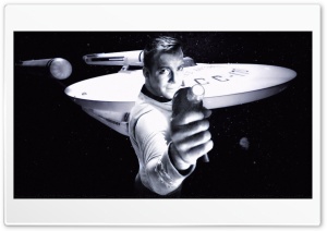 William Shatner Captain Kirk and The Enterprise II 4K UHD Wallpaper for Widescreen and UltraWide Desktop, UltraHD TV, Smartphone, Tablet