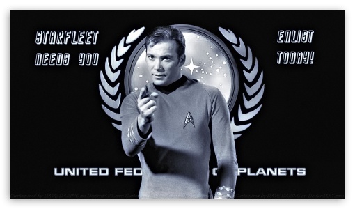 William Shatner Captain Kirk Enlistment Poster UltraHD Wallpaper for HD 16:9 ;