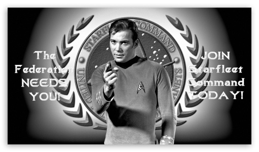 William Shatner Captain Kirk Enlistment Poster II UltraHD Wallpaper for HD 16:9 ;