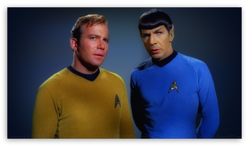 William Shatner Spock and Kirk II UltraHD Wallpaper for HD 16:9 ;
