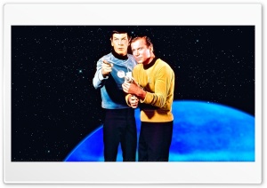 William Shatner Spock and Kirk IIIa 4K UHD Wallpaper for Widescreen and UltraWide Desktop, UltraHD TV, Smartphone, Tablet