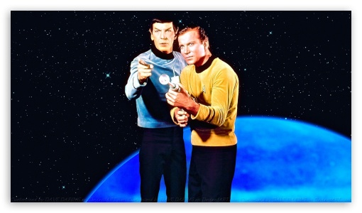 William Shatner Spock and Kirk IIIa UltraHD Wallpaper for HD 16:9 ;