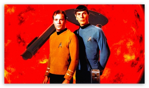 William Shatner Spock and Kirk IVa UltraHD Wallpaper for HD 16:9 ;