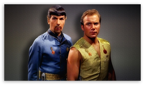William Shatner Spock and Kirk Mirror Mirror UltraHD Wallpaper for HD 16:9 ;