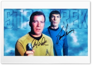 William Shatner Spock and Kirk V 4K UHD Wallpaper for Widescreen and UltraWide Desktop, UltraHD TV, Smartphone, Tablet