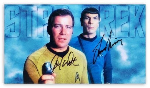 William Shatner Spock and Kirk V UltraHD Wallpaper for HD 16:9 ;