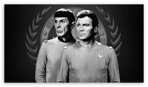 William Shatner Spock and Kirk VI UltraHD Wallpaper for HD 16:9 ;