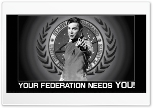 William Shatner The Federation Needs You 4K UHD Wallpaper for Widescreen and UltraWide Desktop, UltraHD TV, Smartphone, Tablet
