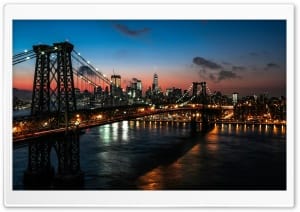 Williamsburg Bridge New York City 4K UHD Wallpaper for Widescreen and UltraWide Desktop, UltraHD TV, Smartphone, Tablet