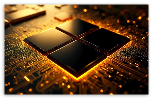 Windows 11 Black Logo UltraHD Wallpaper for Widescreen 16:10 ;