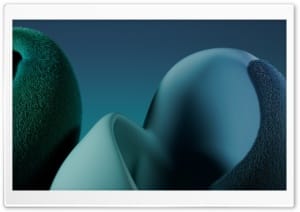 Windows 11 Fluffy Teal Abstract Shapes Dark 4K UHD Wallpaper for Widescreen and UltraWide Desktop, UltraHD TV, Smartphone, Tablet