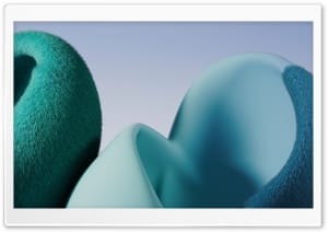 Windows 11 Fluffy Teal Abstract Shapes Light 4K UHD Wallpaper for Widescreen and UltraWide Desktop, UltraHD TV, Smartphone, Tablet