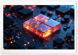 Windows 11 Glowing Glass Logo 4K UHD Wallpaper for Widescreen and UltraWide Desktop, UltraHD TV, Smartphone, Tablet